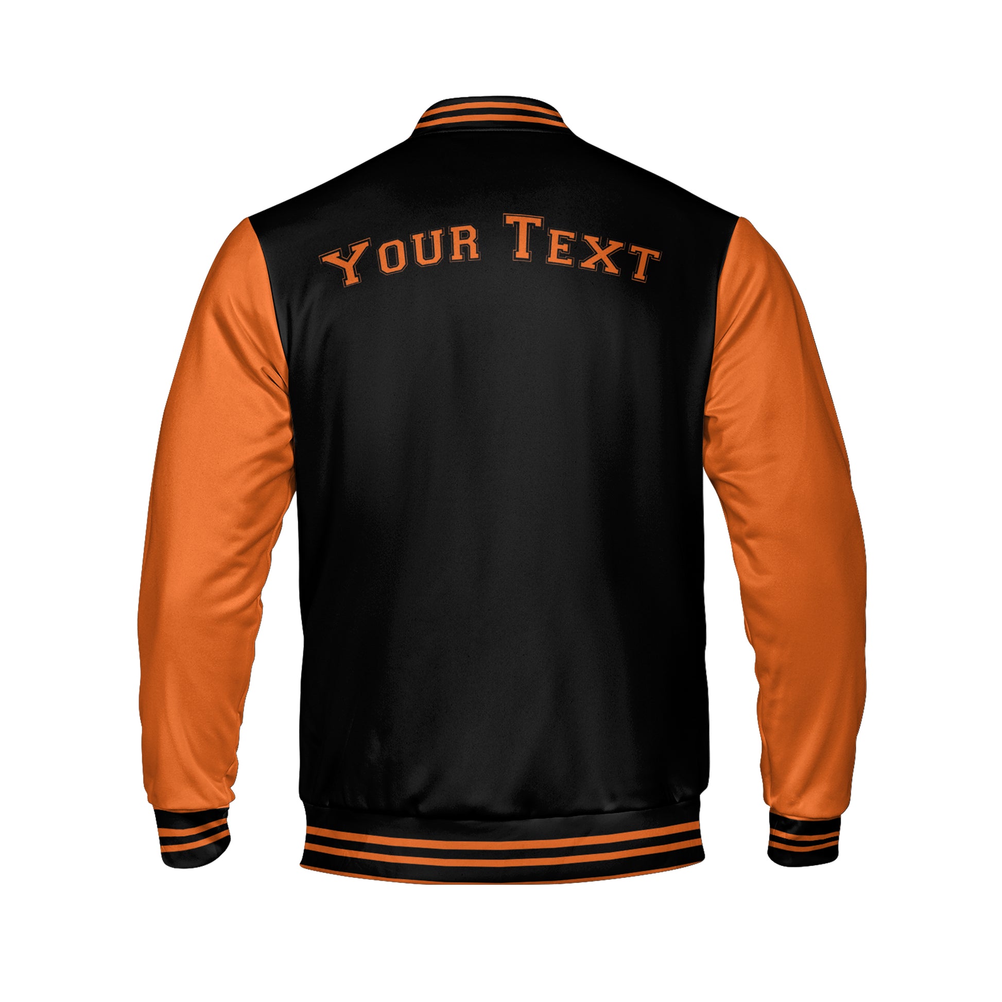 Orange And Black letterman Jacket