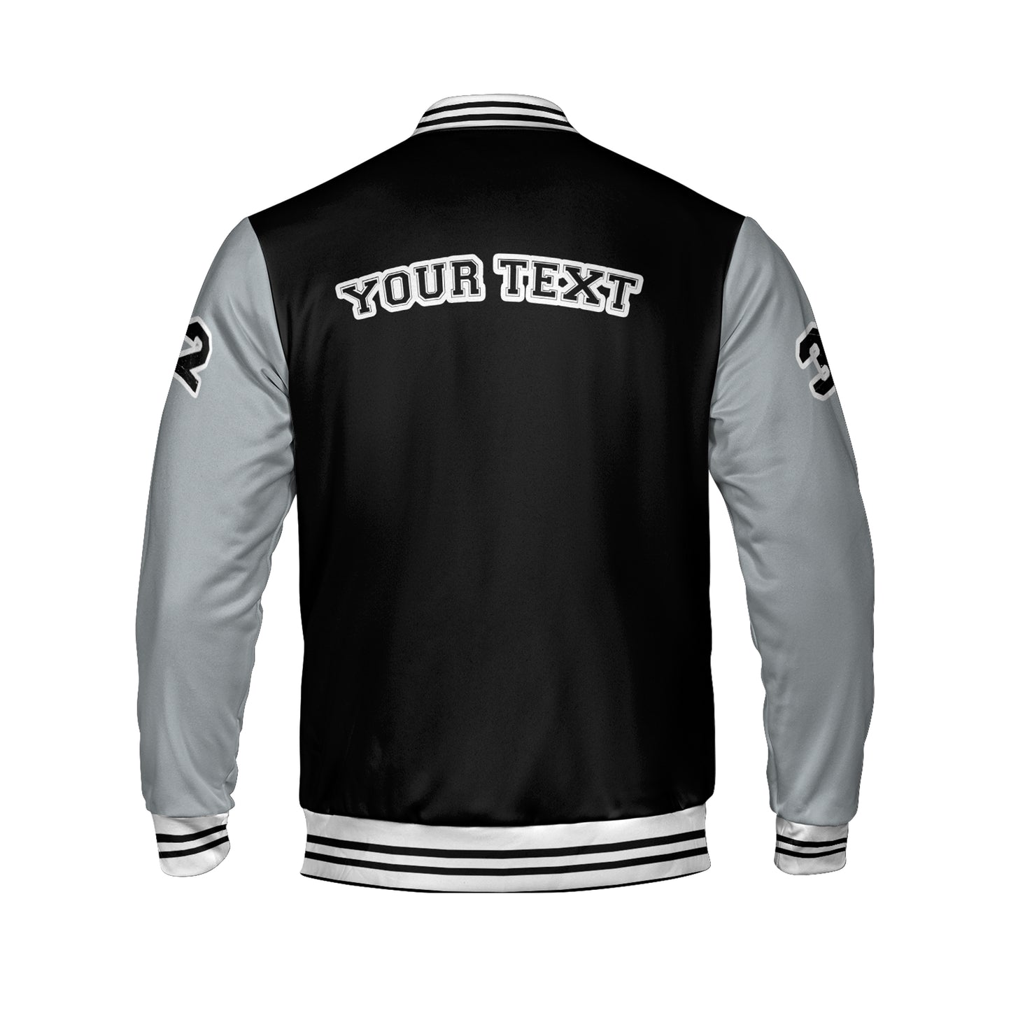 Black And Grey Letterman Jacket