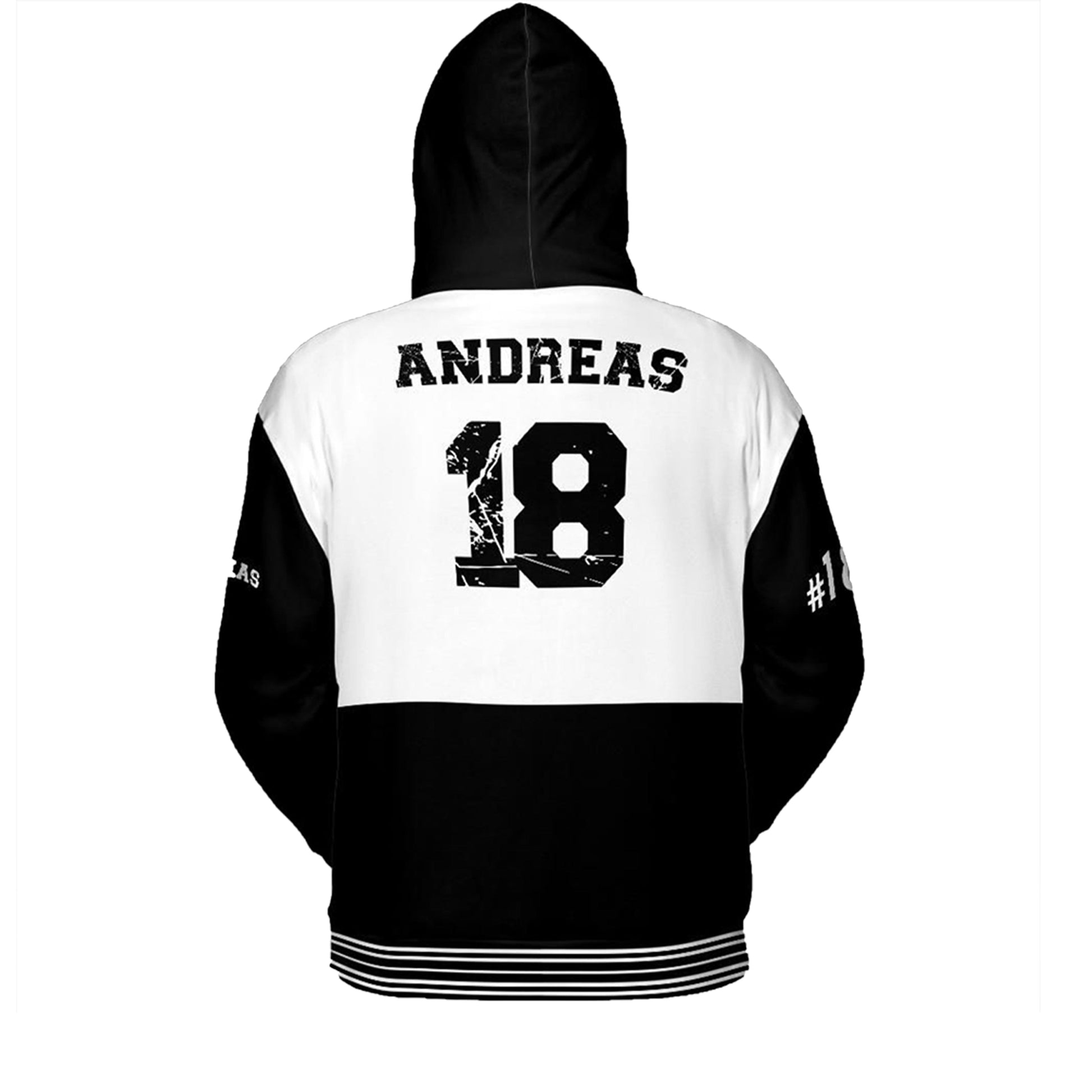 Black And White Varsity Hoodie