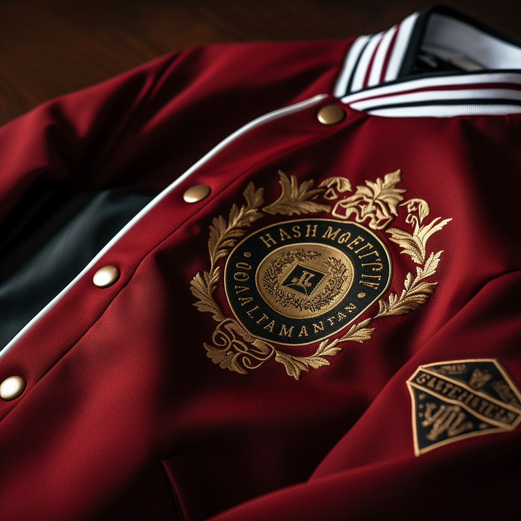 Custom print crest varsity jacket