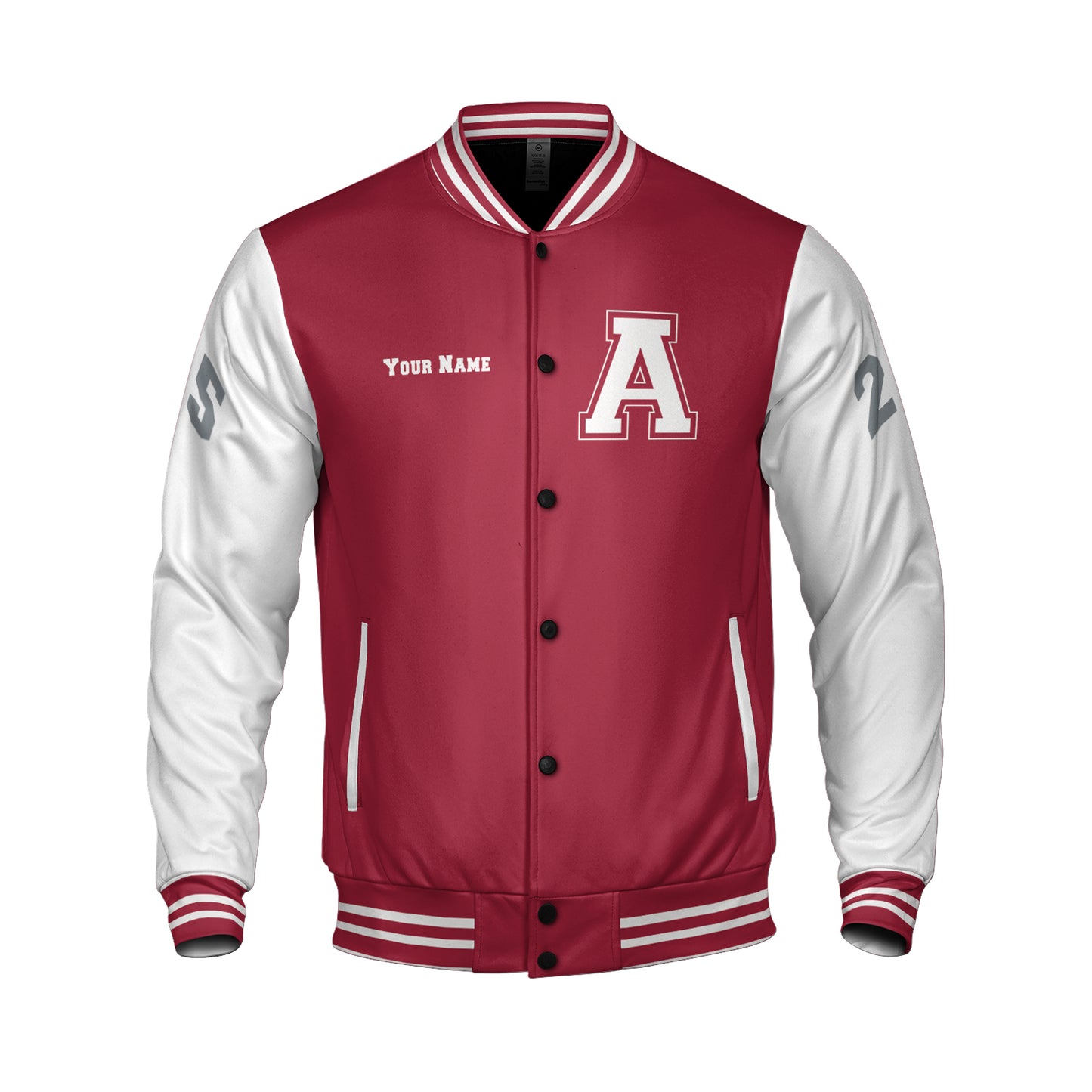 Mens White Varsity Jacket | Crimson And White Varsity Jacket