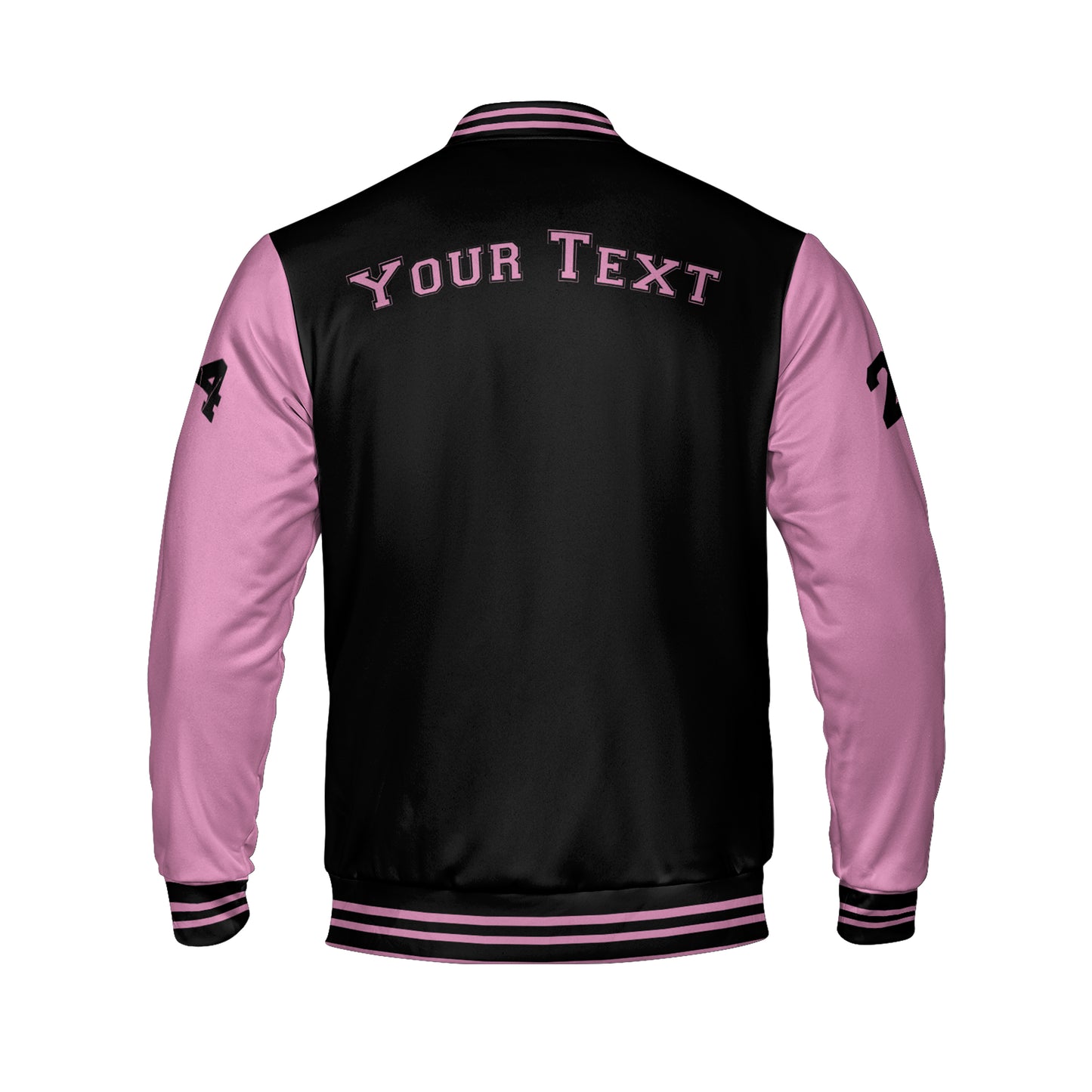 Pink And Black Letterman Jacket