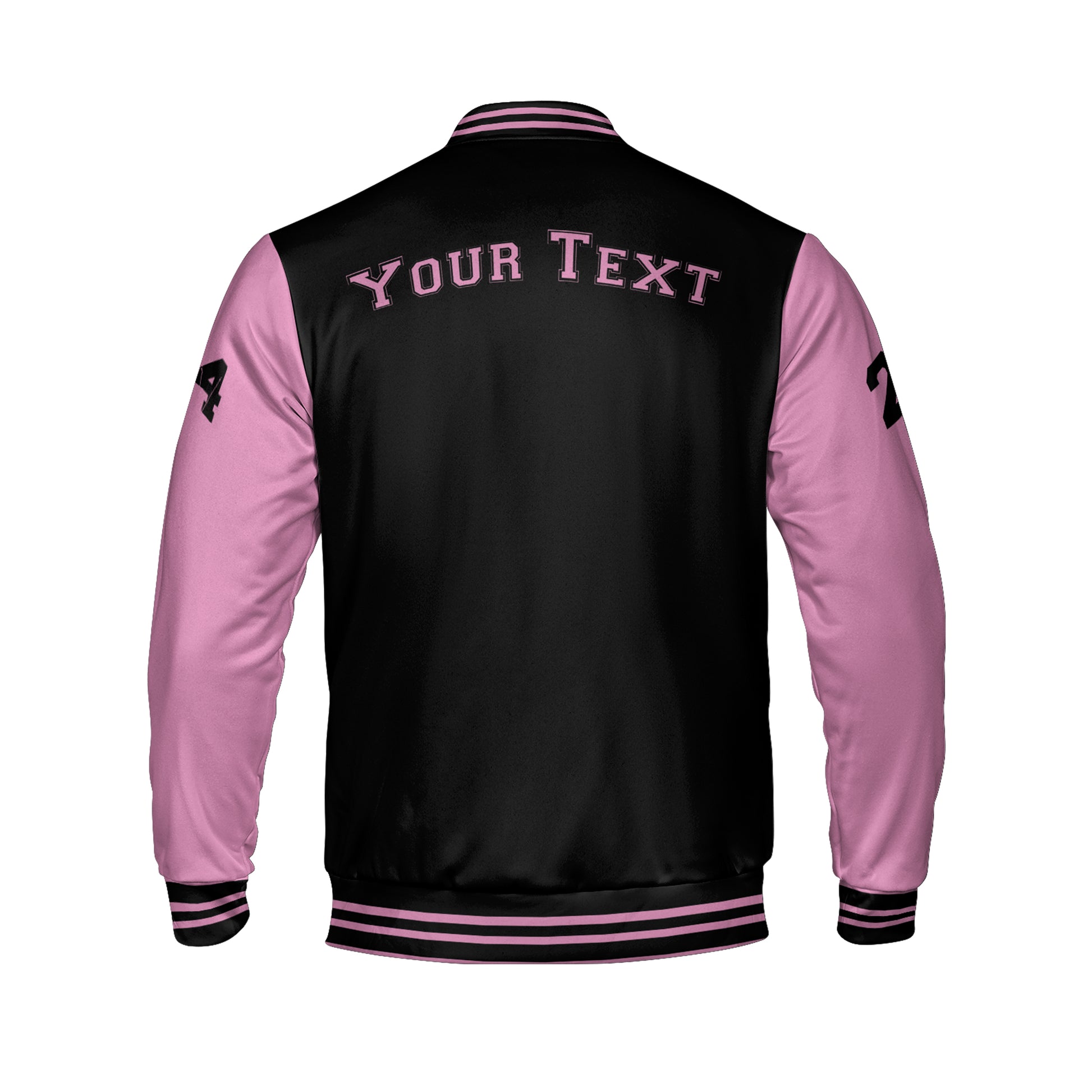 Pink And Black Letterman Jacket