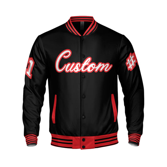 Red And Black Varsity Jacket Sports