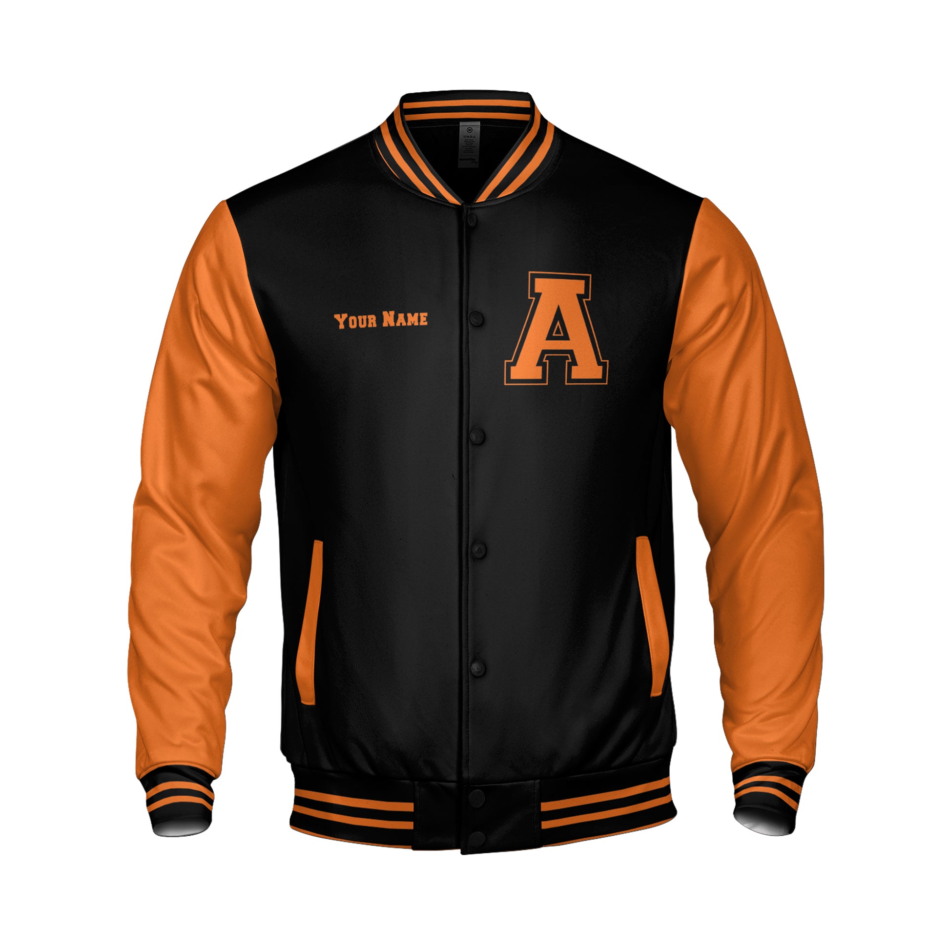 Orange And Black Varsity Jacket