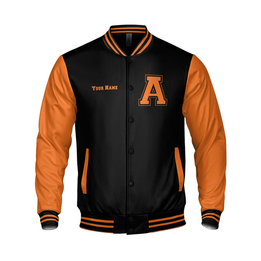 Orange And Black Varsity Jacket