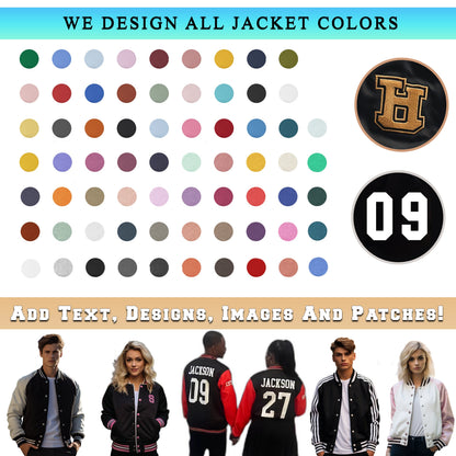 Pink And Black Varsity Jacket | Pink And Black Letterman Jacket