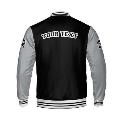 Black And Grey Letterman Jacket