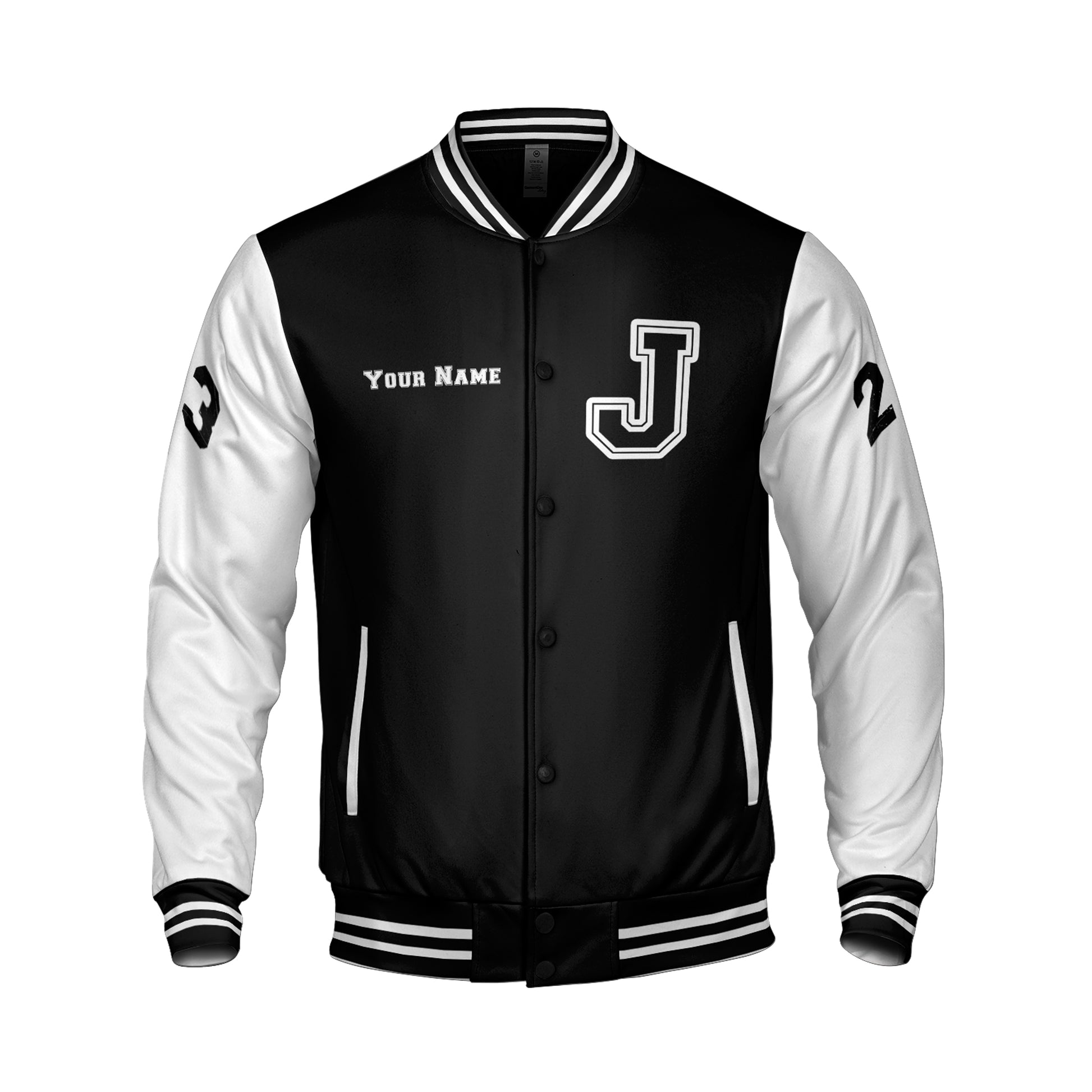 black white varsity jacket