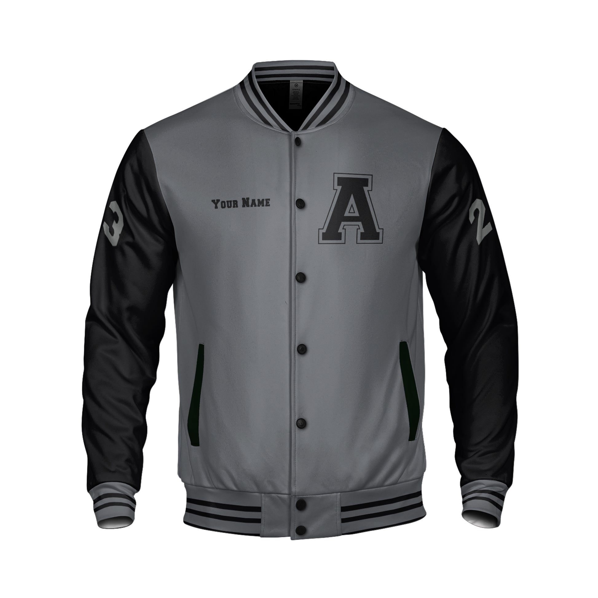Grey And Black Varsity Jacket