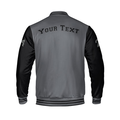 Black And Grey Letterman Jacket