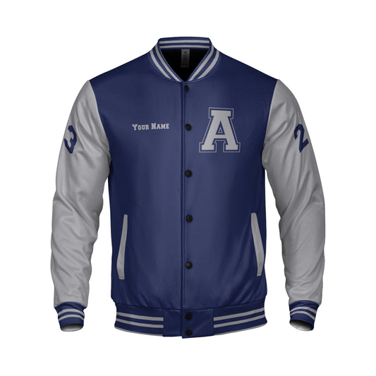 Grey And Blue Varsity Jacket