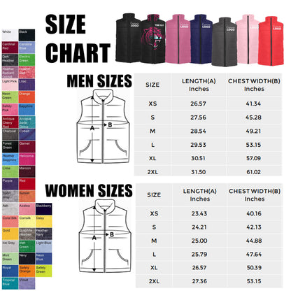 Custom Logo Padded Vest Jacket - Available In All Colors