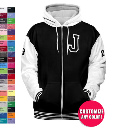 Pink And White Varsity Hoodie | Varsity Hoodie