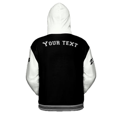Black And White Varsity Hoodie | Varsity Hoodie