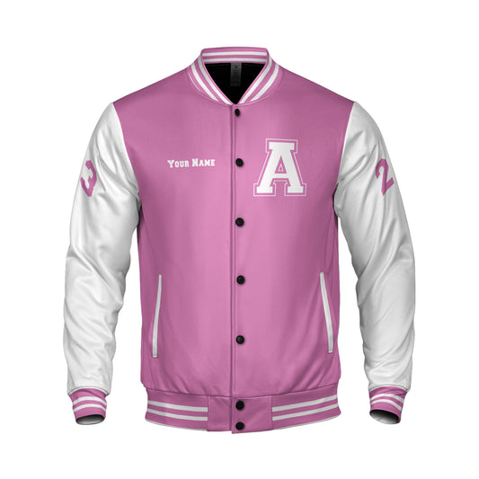 Pink And White Varsity Jacket
