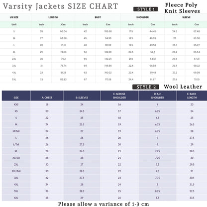 letterman jacket orange and black size