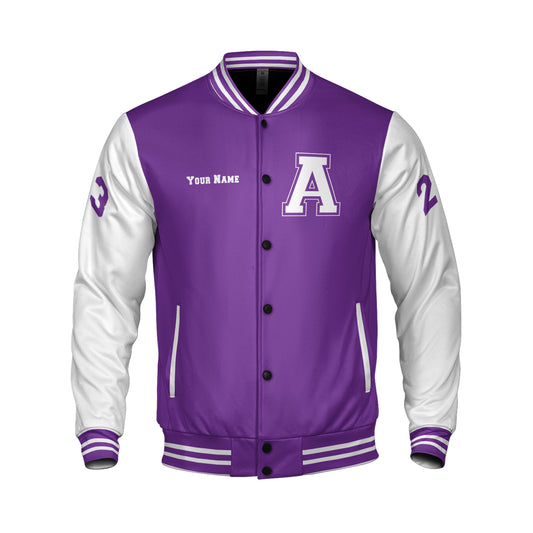 Purple And White Varsity Jacket