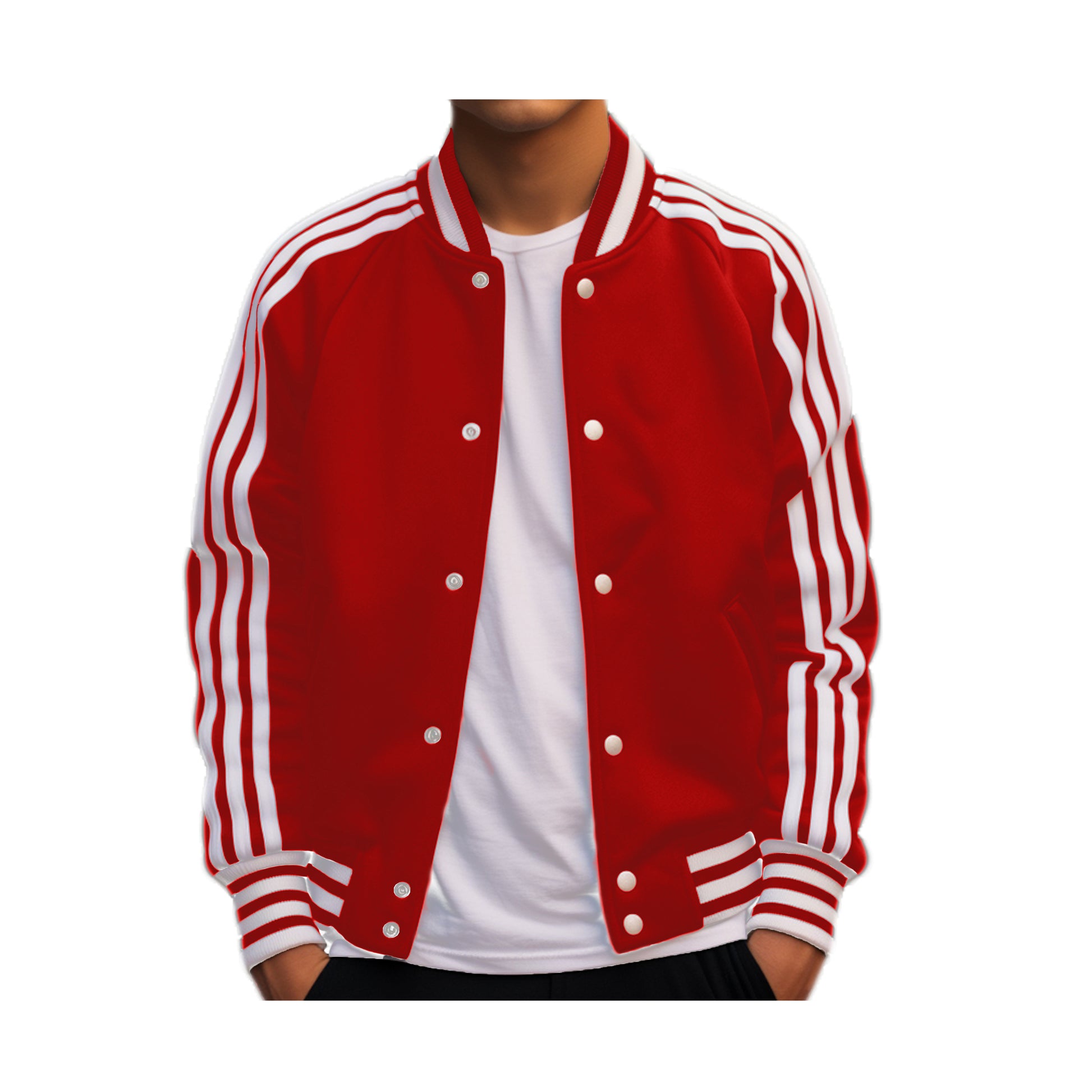 Red Striped Varsity Jacket