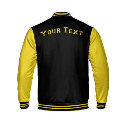 Yellow And Black Letterman Jacket